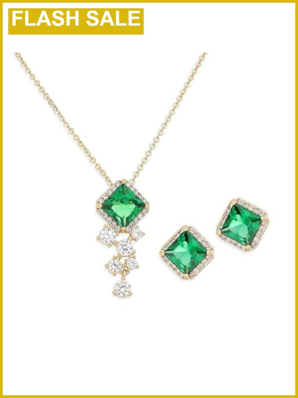 Frigotine Dainty Stainless Steel Rhinestone Jewelry Set Pendant Necklace